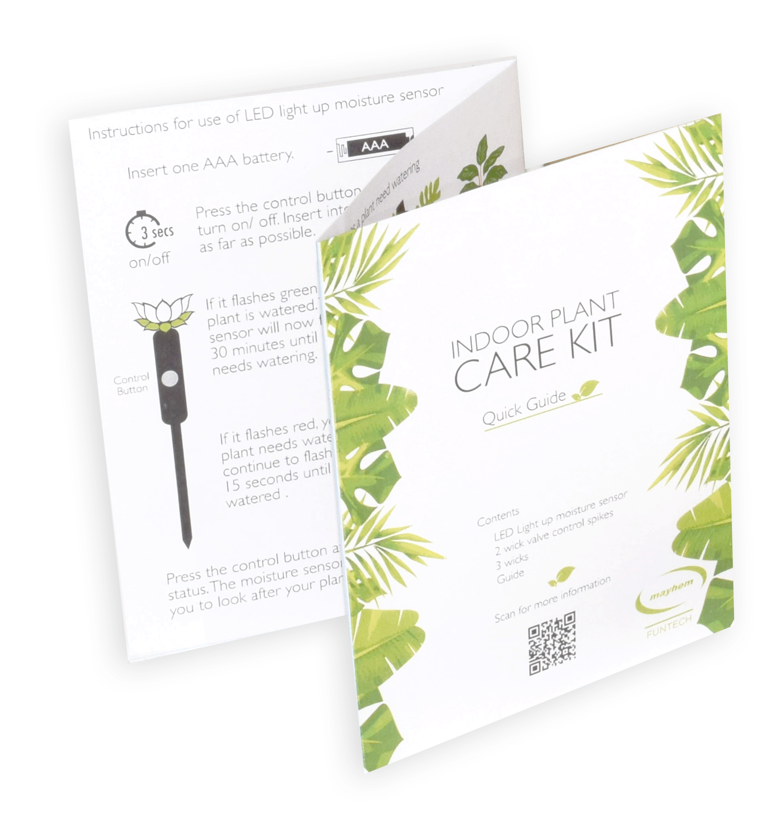 Indoor Plant Care Kit. Includes Plant Water Moisture Sensor and